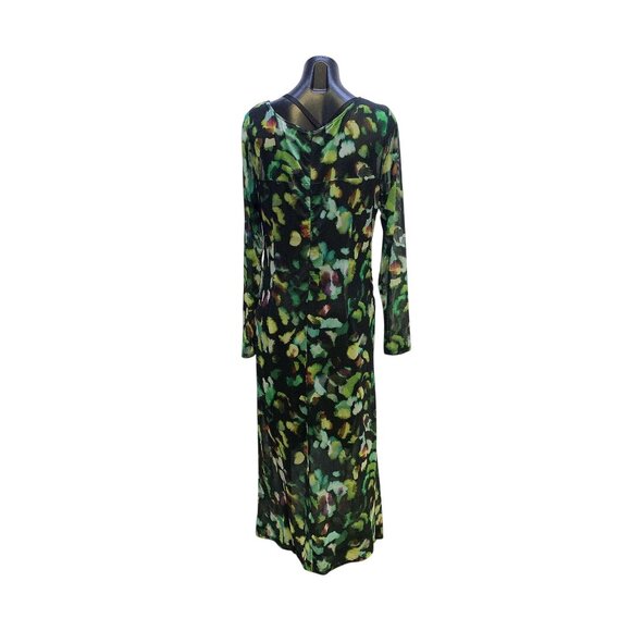 Joseph Ribkoff Green Multicolor Abstract Long Sleeve Maxi Dress 18 - Picture 2 of 6